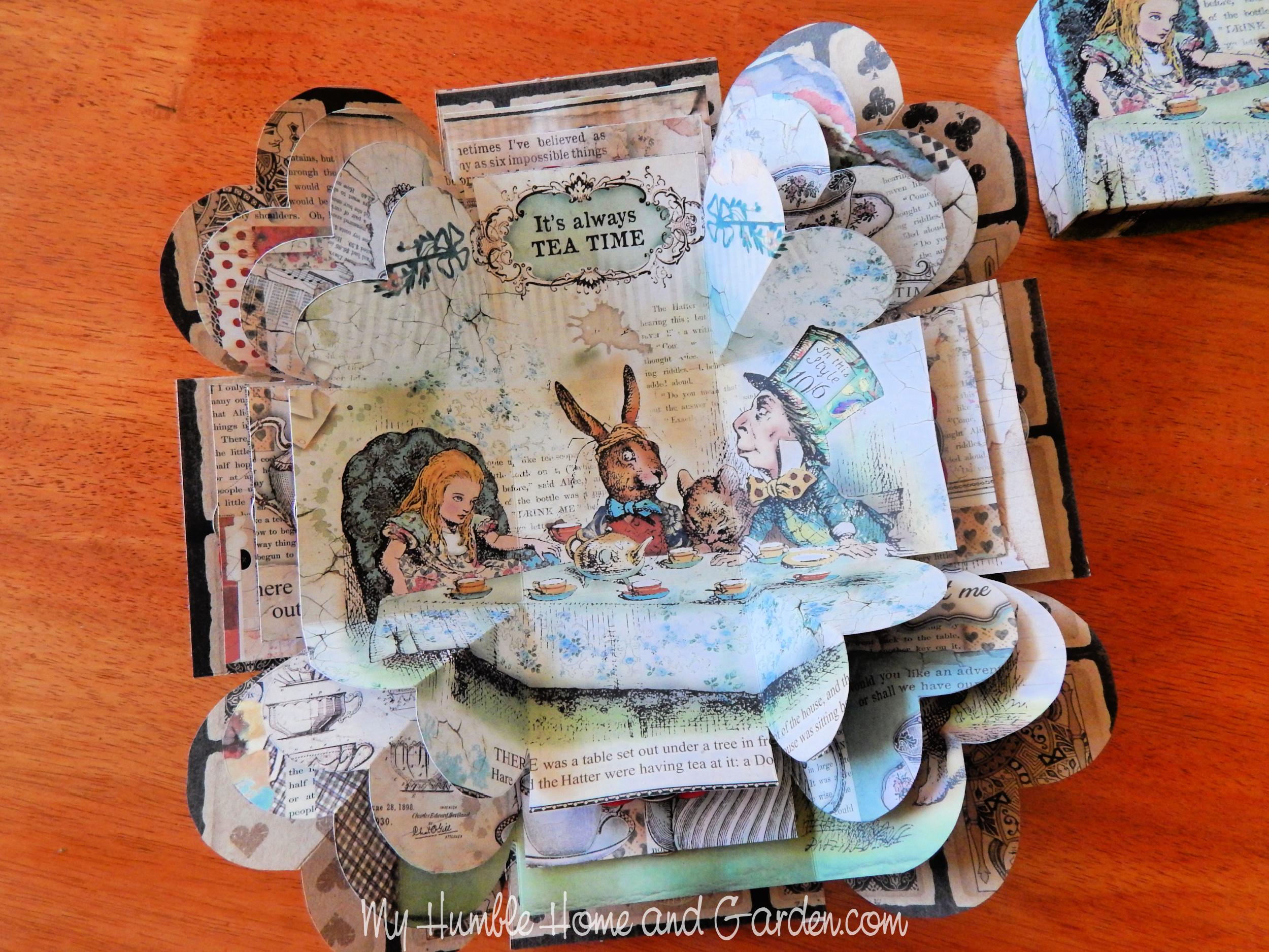 https://myhumblehomeandgarden.com/2022/05/07/how-to-make-an-alice-in-wonderland-exploding-gift-box/box-4-tea-party/