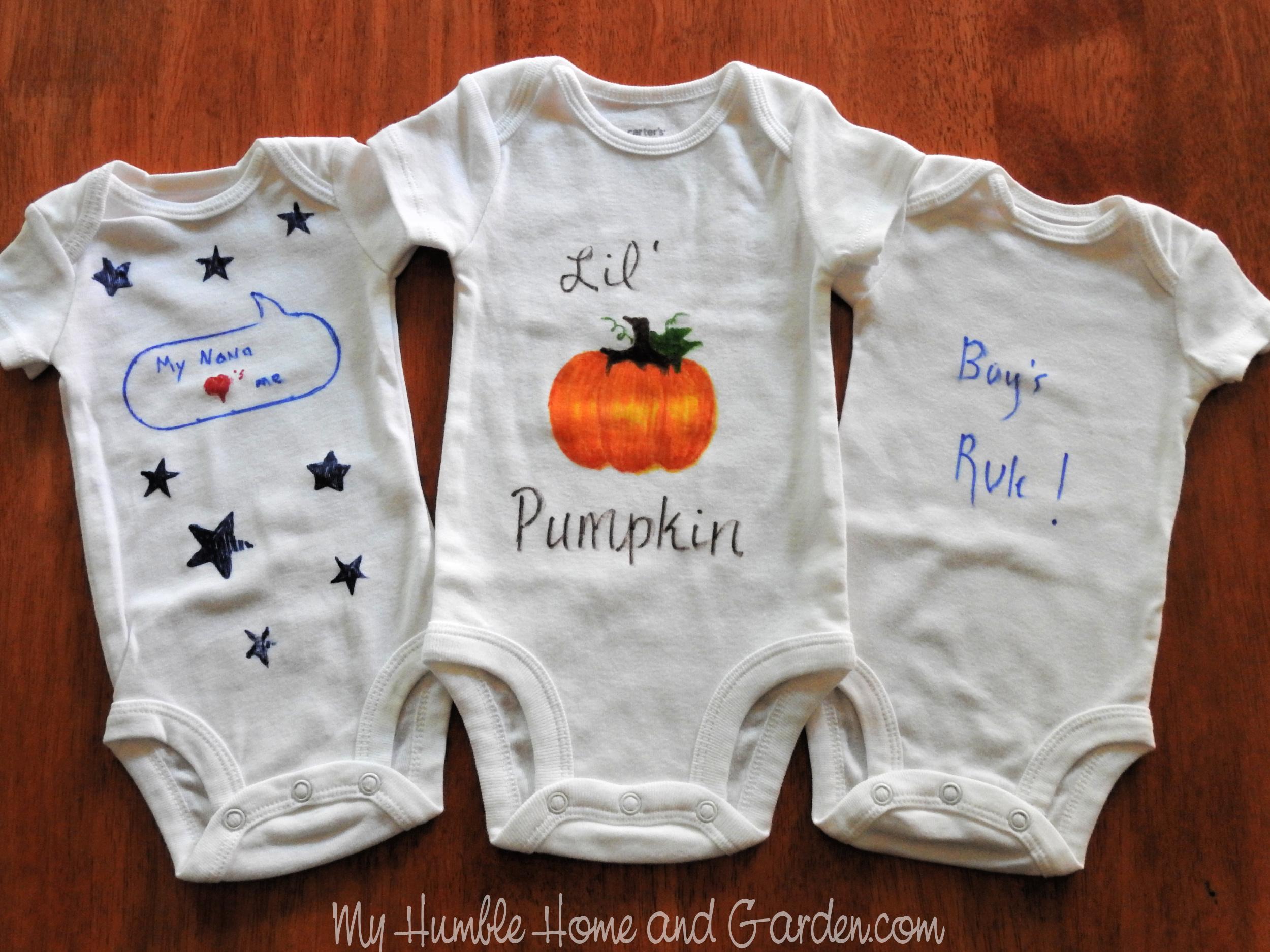 Check out how to decorate onesies at a baby shower! This is the