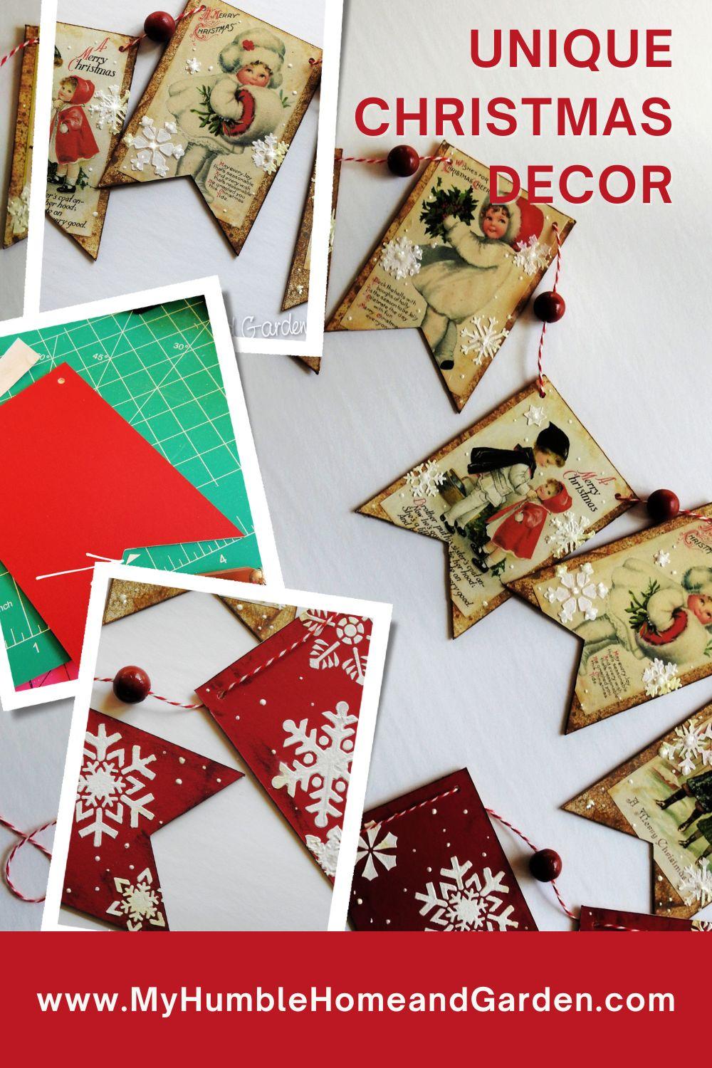 Retro Christmas Decoration Ads Crafting Mod Podge Gift Wrap